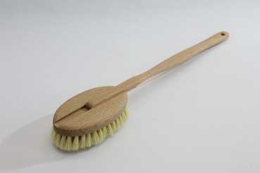 Preview: Saunabürste oval mit Stiel / Agave natur